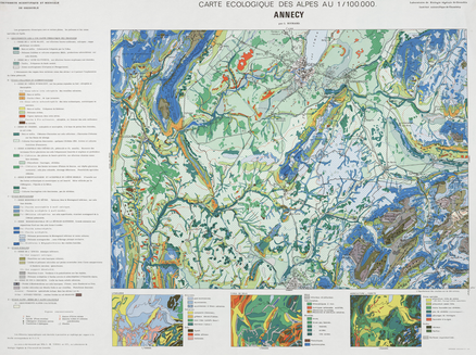Carte écologique des Alpes. Annecy 54 x 74 cm, 1/100 000