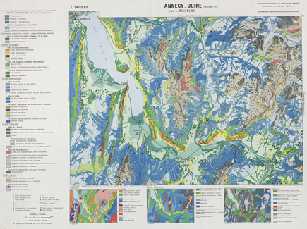Carte écologique des Alpes, Feuille d'Annecy-Ugine 55 x 74 cm, 1/50 000