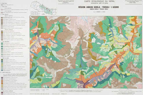 Carte écologique du Népal. Région Ankhu Khola-Trisuli 58 x 83 cm, 1/50 000