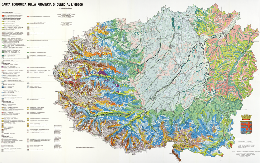 Carta ecologica della provincia di Cuneo 90 x 140 cm, 1/100 000