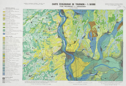 Carte écologique de Tournon. Etude préliminaire à l'aménagement 49 x 70 cm, 1/50 000