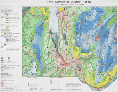 Carte écologique de Chambéry 70 x 55 cm, 1/50 000