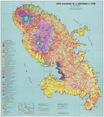 Carte écologique de la Martinique 79 x 70 cm, 1/75 000