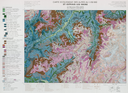 Carte écologique des Alpes. Saint-Gervais-Les-Bains 51 x 71 cm, 1/50 000