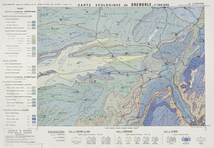 Carte écologique de Grenoble 50 x 72 cm, 1/100 000