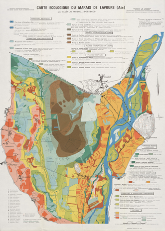 Carte écologique du marais de Lavours (Ain) 56 x 77 cm, 1/15 000