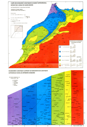 Carte des domaines climatiques du Maroc septentrional définis par l'angle de Gams modifié 27 x 43 cm, non renseignée